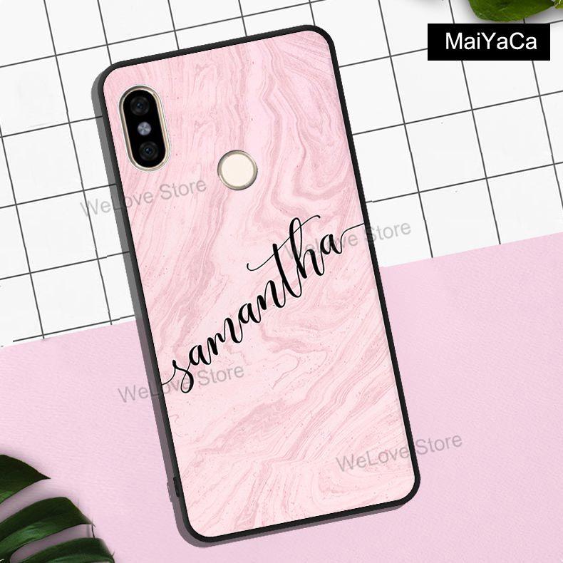 

Custom Name Initials Rose Gold marble For Xiaomi Redmi Note 11 10 9 8 Pro 10S 9A 9T Mi 11 Lite 11T POCO X3 Pro GT M3 M4 F3 Case Redmi Note 11