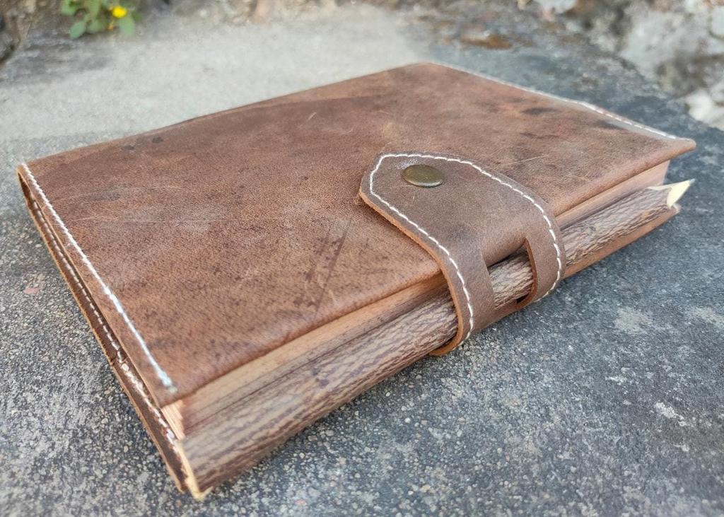 Personalized Faux Leather Refillable Journal: Rustic Travel Diary