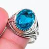 Natural Swiss Blue Topaz Gemstone 925 Sterling Silver Jewelry Ring Size 11 RR-6