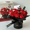 Rose Hug Bucket Bouquet 3D Assembly Handmade Diy Eternal Building Blocks Flower 3D Ornament Valentine'S Day Gift