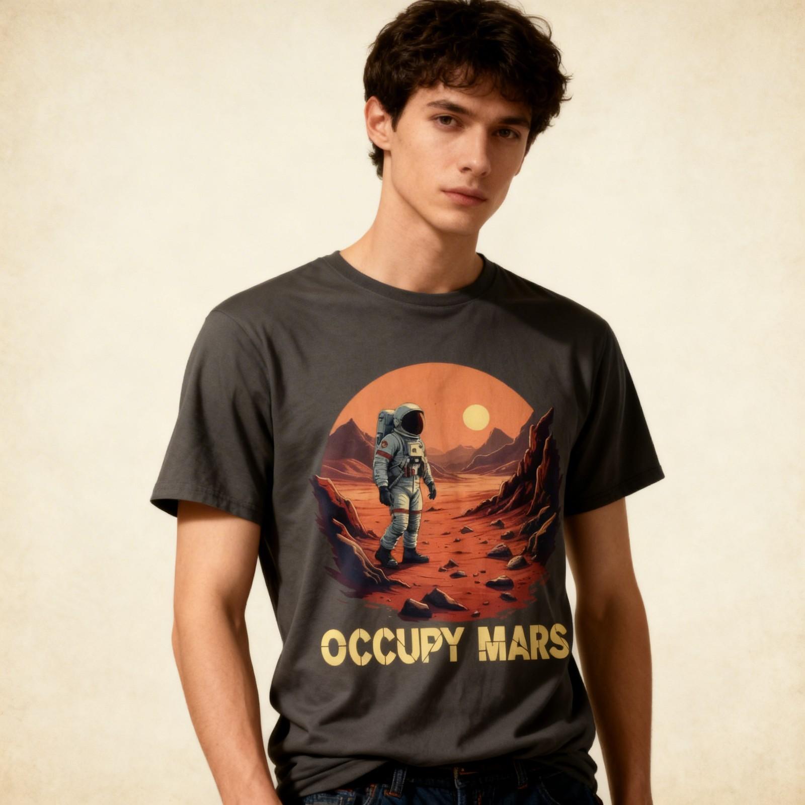 Nice Occupy Mars Astronomy Lovers Space Explorer Ladies  Crewneck T-Shirt Unisex T-Shirt S