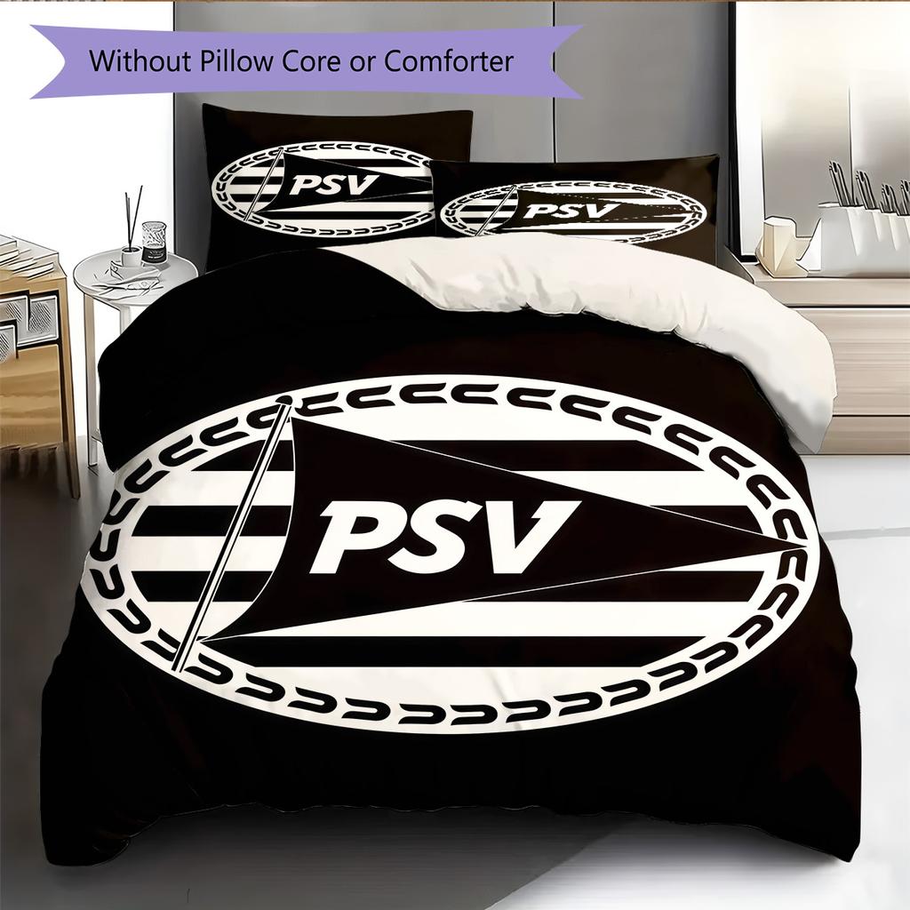 PSV Eindhoven Pattern Bedding Quilt Set Quilt Cover Pillowcase Home Decoration Birthday Gift (1 * duvet cover + 2 * pillowcase, without core)
