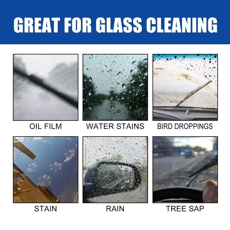 Rayhong Glass Oil Film Remover With Powerful Cleaning Agents For Auto Windshields 120ml Sponge Included