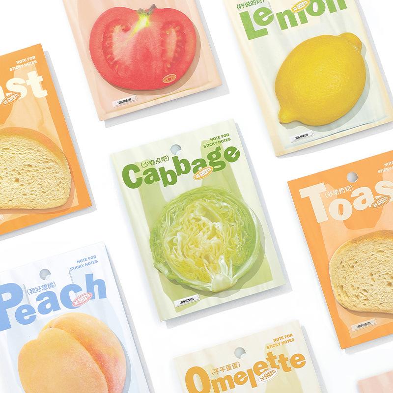 Office School Supplies Vital Sign Maintenance Package Fun Simulated Food Diary Collage Message Memo Pad kawaii stationery Gift