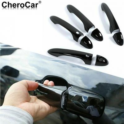 Black Exterior Door Handle Cover Trim Decor For Jeep Cherokee 2014+/Compass 17+