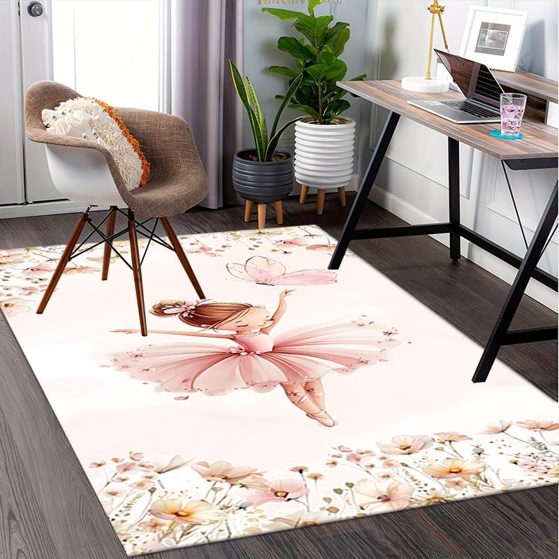 

Charming Ballerina Chair Mat - Floral Home Decor, Office Carpet Gift for Any Room0109066A 60cm by 90cm
