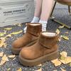 Fashion Winter New Thick Snow Boots Women's Round Head Suede Rivet Back Zipper Anti-slip Wear-resistant Short Boots