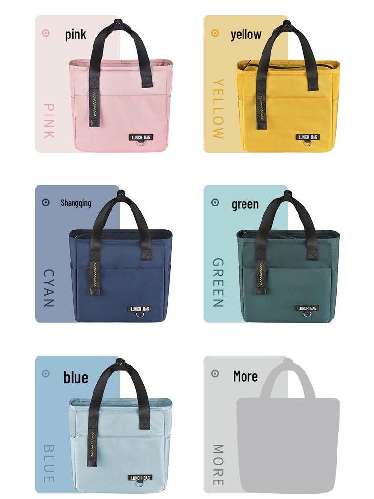 Beilian PEVA Insulated Lunch Bag for Office Workers, Waterproof High-Capacity Handheld Lunch Box with Ice Pack.
