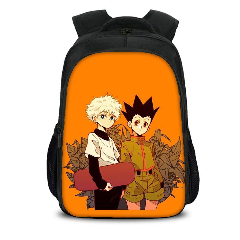 HUNTER × HUNTER Double Layer Backpack Anime Printed Lightweight Kindergarten Primary School Boys and Girls Best Birthday Gift