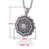 Ready to Ship Stainless Steel Buddhism OM Symbol India Mandala Flower Pendant