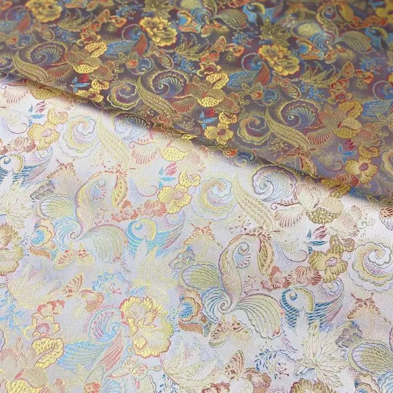 Printed Fabric DIY Handmade Clothing Fabrics Chinese Style Vintage Jacquard Needlework Abrasion-resistant Background Material