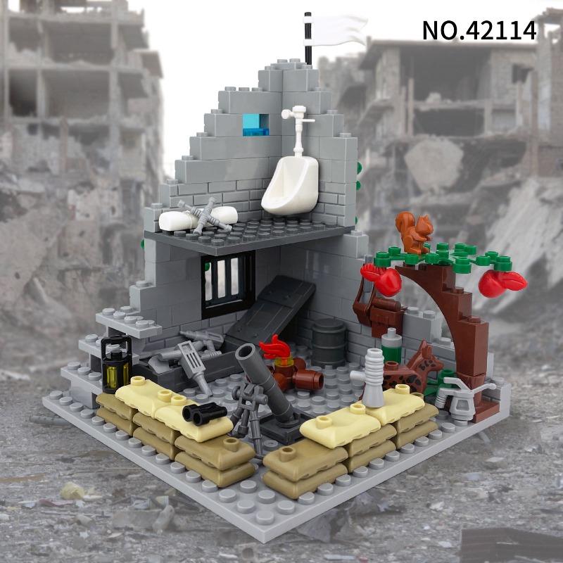 Street Fight 42114 Children Assemble Small Particle Educational Toys Ruins Building Floor Accessories