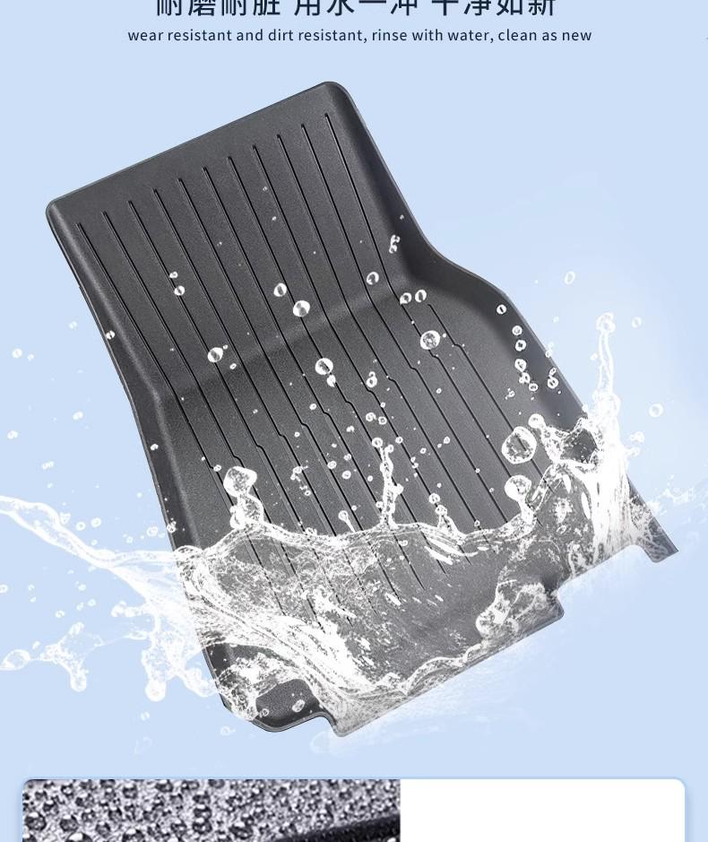 Eco-Friendly TPE Floor Mats & Trunk Backrest Pads for 2025 Tesla Model Y