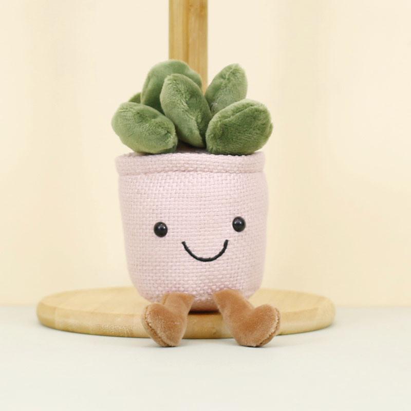 Adorable Plush Succulent Keychain Soft Toy Potted Plant Doll With Tulip Design