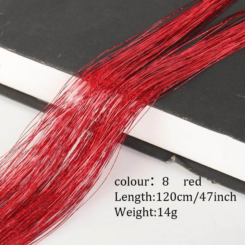 Colorful Bright Crochet Hair Extensions Colorful Silk Rainbow Silk Synthetic Fiber Sparkling Hair Extensions Party Use