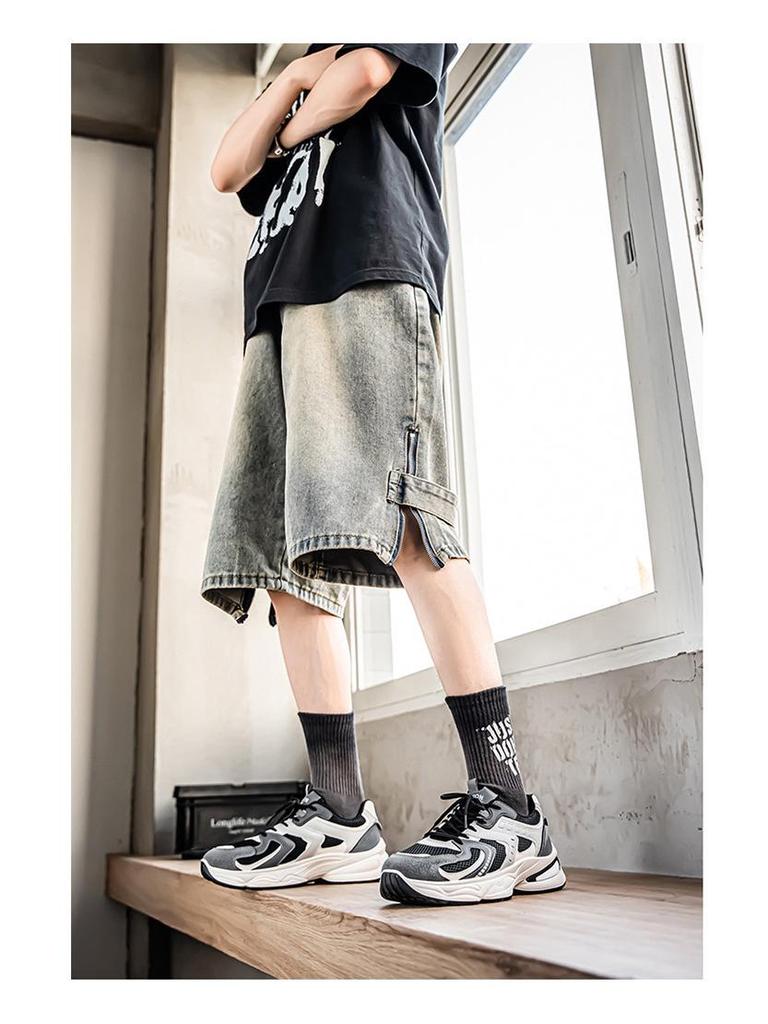 Męskie letnie sneakersy z siateczki 2025: Modne, oddychające, na grubej podeszwie, codzienne buty taty