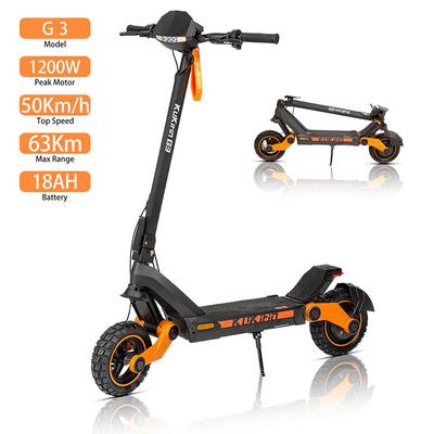 Elektriskais skūteris saliekams Kukirin G3 10" 1200W motors maksimālais ātrums 50 km/h pilsētas elektriskais skūteris 52V 18AH nobraukums 63 km kravnesība 120 kg