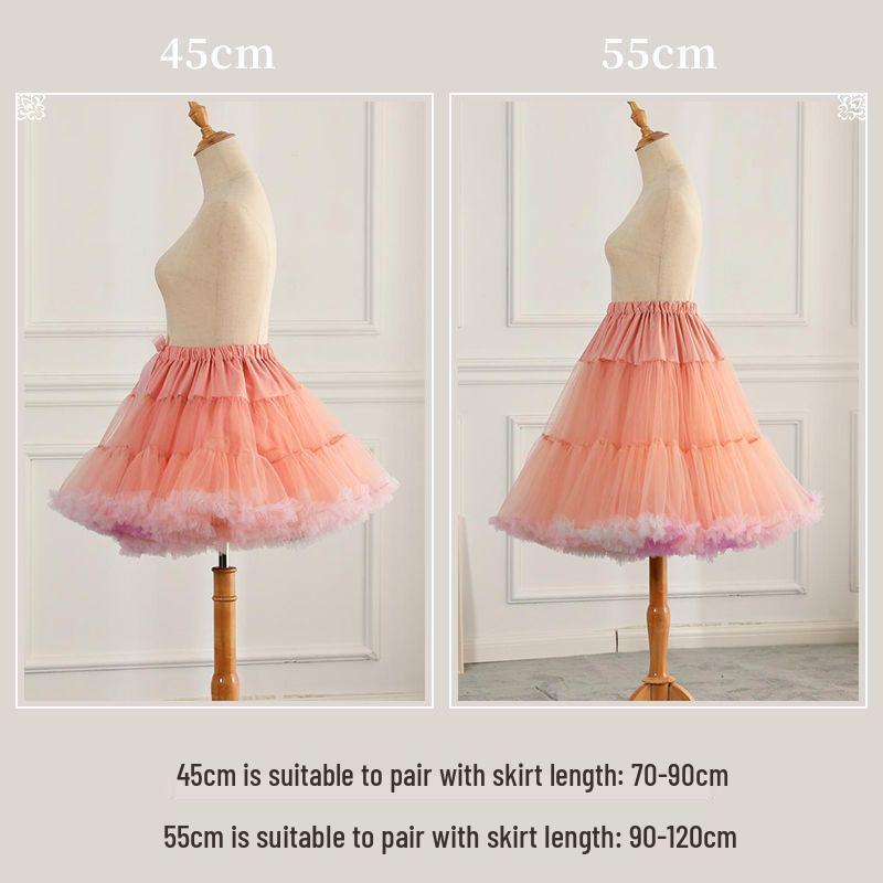 Reifrock Lolita Weicher Tüll Marshmallow Unterrock mit 45cm Stütze - Vollfarbe Vielseitiges Innenfutter