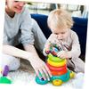 HANABASS Baby Stapelringe Spielzeug mit Licht & Ton, Musikalisches Krabbel-Lernspielzeug, Schildkröte & Ringe Pädagogisches Entwicklungsspielzeug für Jungen Mädchen