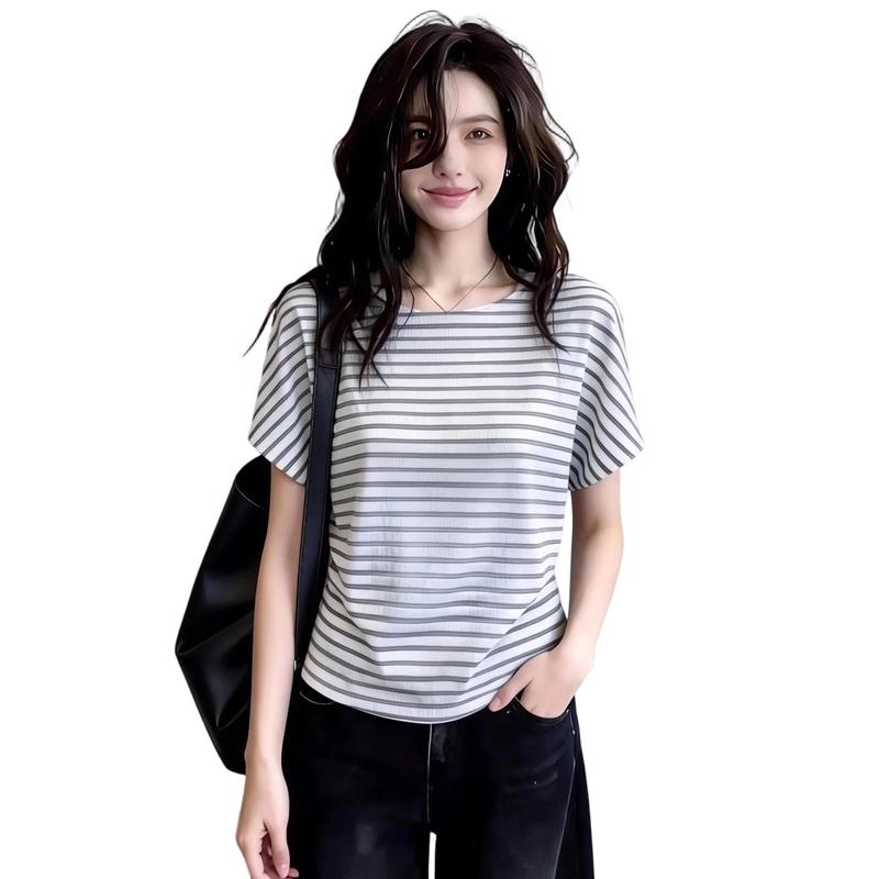La Chapelle Women s Striped Short Sleeve T-Shirt 8