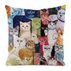 Many Cozy Cats Cushion Cover Plant Print Silk Material Decoration Bedside