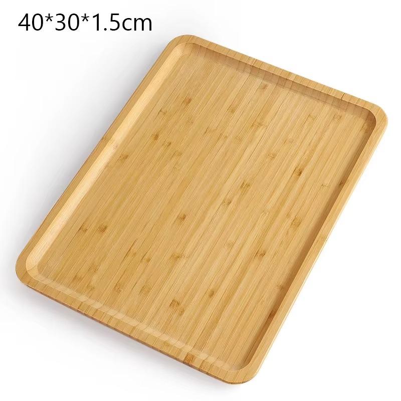 Bamboo Tray 1PC Dried Fruits Fruit Dessert Sushi Hotpot Compartment Container Coffee Table Snacks Rectangle Divided Tray