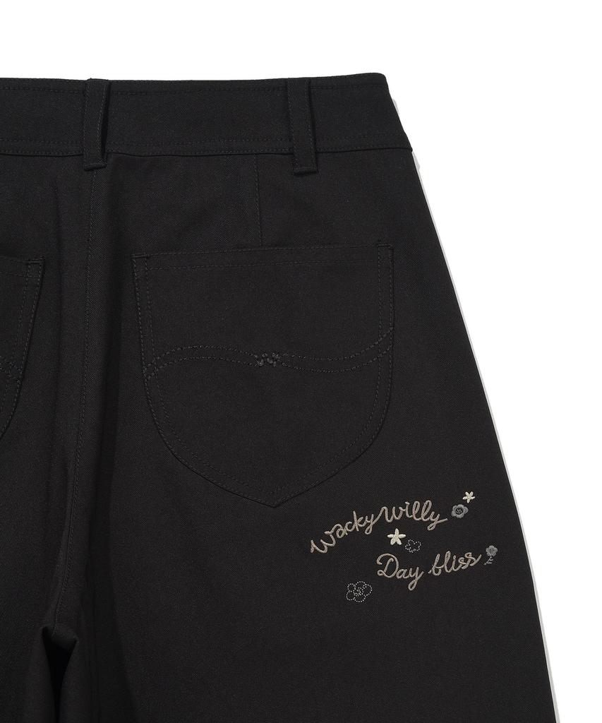 WACKY WILLY Women'S Curved Fit Pants Black