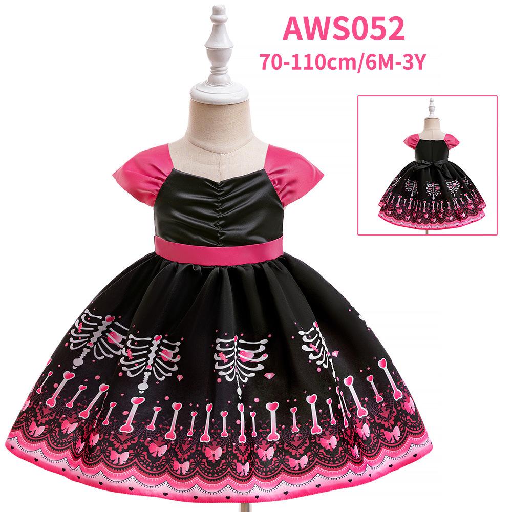 Satijnen Prinsessenjurken Collectie voor Kinderen, Halloween Meisjes Rollenspel Formele Jurk