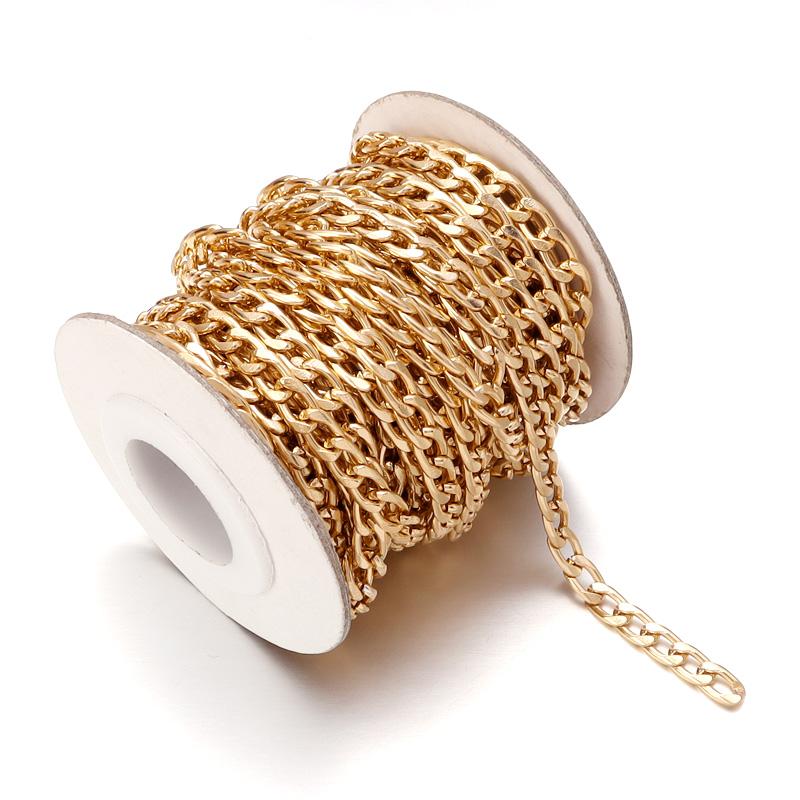 5Yards/Roll Metal Aluminum Chain Twist Chain Bulk Chain For DIY Jewelry Making Necklace Bracelet Clothing Bag Accessory Supplies