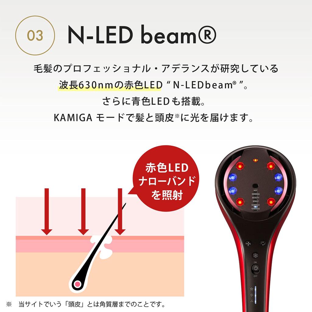 Aderans Hair Dryer Hair Repro KAMIGA Sonic Italian Red Hair Care Scalp Care Large Air Volume Compact Automatic Temperature Adjustment Quick Drying