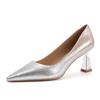 75332 [sheepskin] High Heels Women's Thin Heels Spring 2025 New French Gradual Change Pointed Shallow Mouth Single Shoes