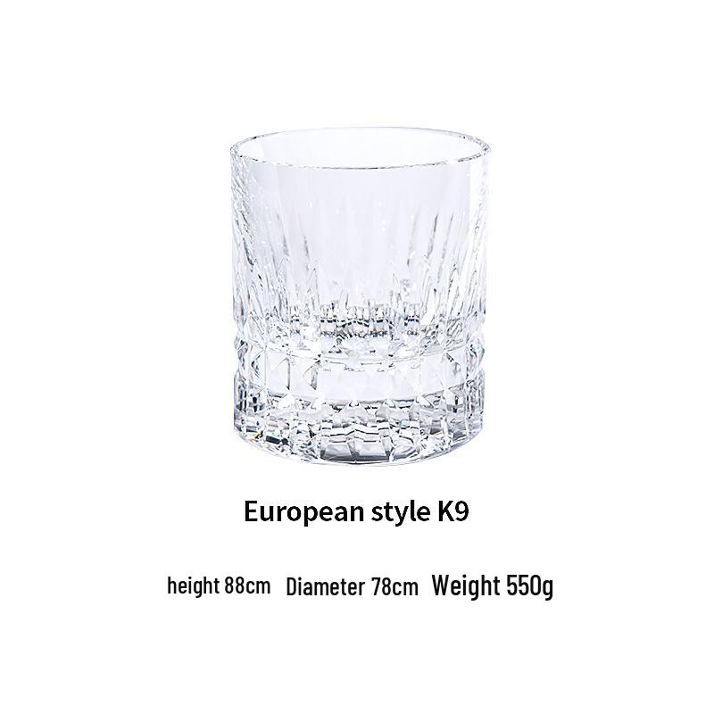 European-Style K9 Crystal Whiskey Glass - Fashionable, Light Luxury Design for Home Use 78x88mm
