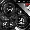 FCM5   2Pcs Carbon Fiber Texture Car Water Cup Coasters Anti-Slip Waterproof For Mercedes Benz C E S Class GLC GLB GLE GLS W212 sticker