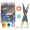 1 CAJA/12 uds/24 uds/36 uds/48 uds Rotulador Bolígrafo Flash de Doble Punta Punta Suave Doble Color Cabello, Bolígrafo Acuarela Flash para Pintar Papelería