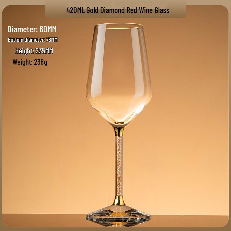 

Crystal Gold Diamond Wine Glass