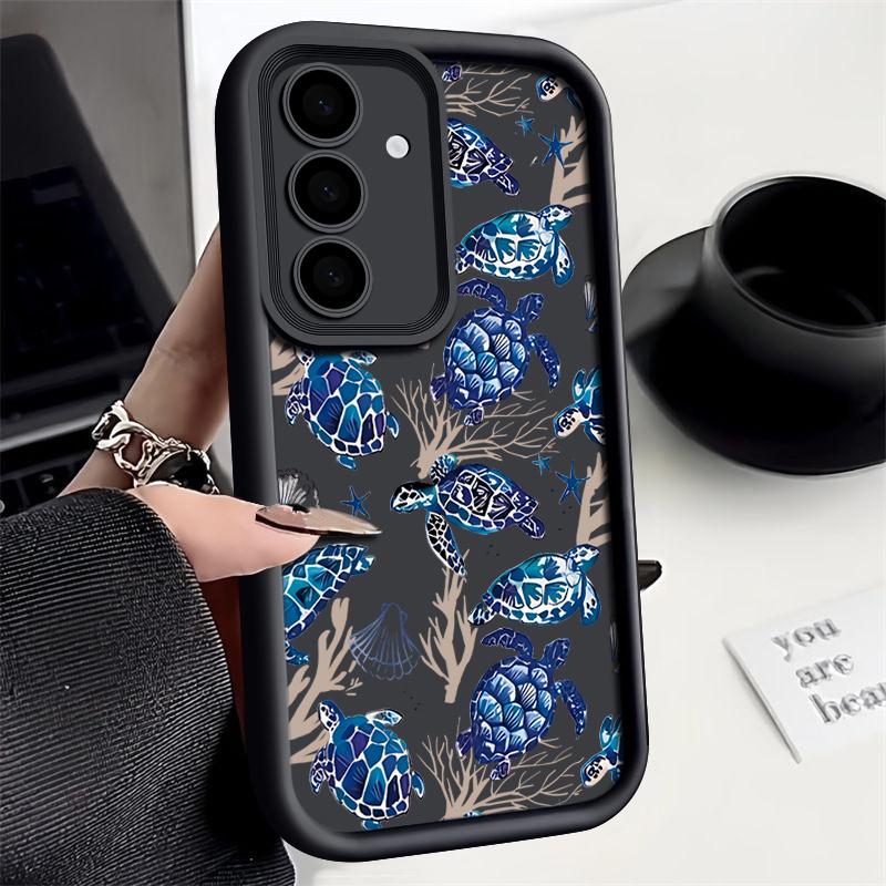 Phone Case For Samsung Galaxy S24 S25 S21 Ultra S22 FE S23 Plus A55 A54 5G A16 Shockproof Soft TPU Coral Seashell Pattern Funda