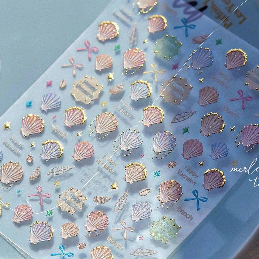 Magical Blow Bubbles Goldfish Bunny Rabbit Cat Kitten Shape Shiny Dreamy Bubbles 5D Nail Art Decorations Sticker Manicure Decal