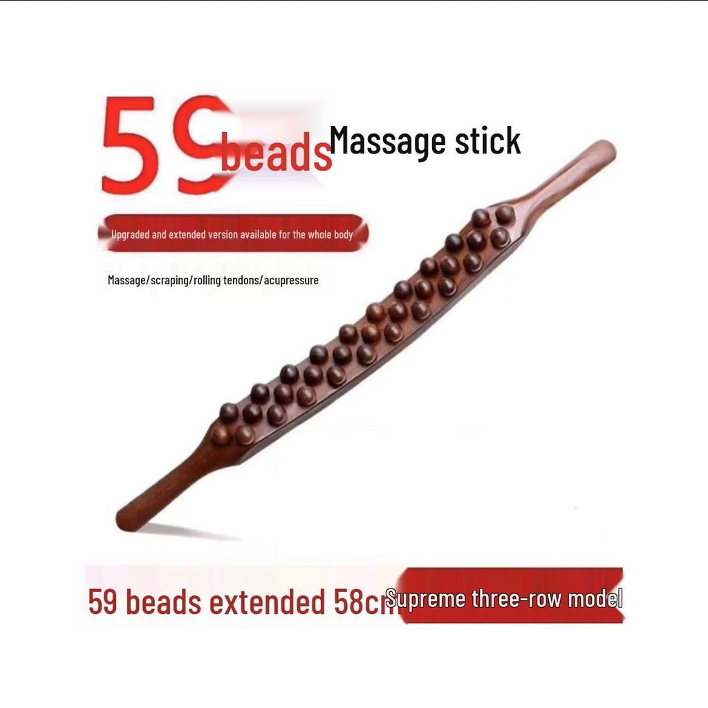 Three-Row 65-Bead Meridian Massage Stick for Whole Body Therapy
