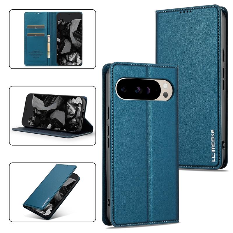 Anti-Drop Leather Wallet Case Kickstand Flip Case For Google Pixel 9Pro XL 8 8A 8Pro 7 7Pro 7A Phone Cover Cards Slot Back Cover