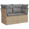 VidaXL Garden Sofa with Cushions 2-seater Beige Braided Resin 366087