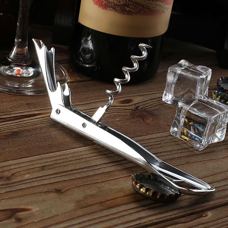 2 In 1 Stainless Steel Red Wine Opener Professional Multifunction Portable Screw Corkscrew Kitchen Bar Tools