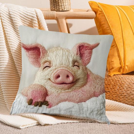 45x45CM Pink Pig Pillowcase Throw Pillow Cover Home Living Room Bedroom Sofa Bed Decorative Square Cushion Cover