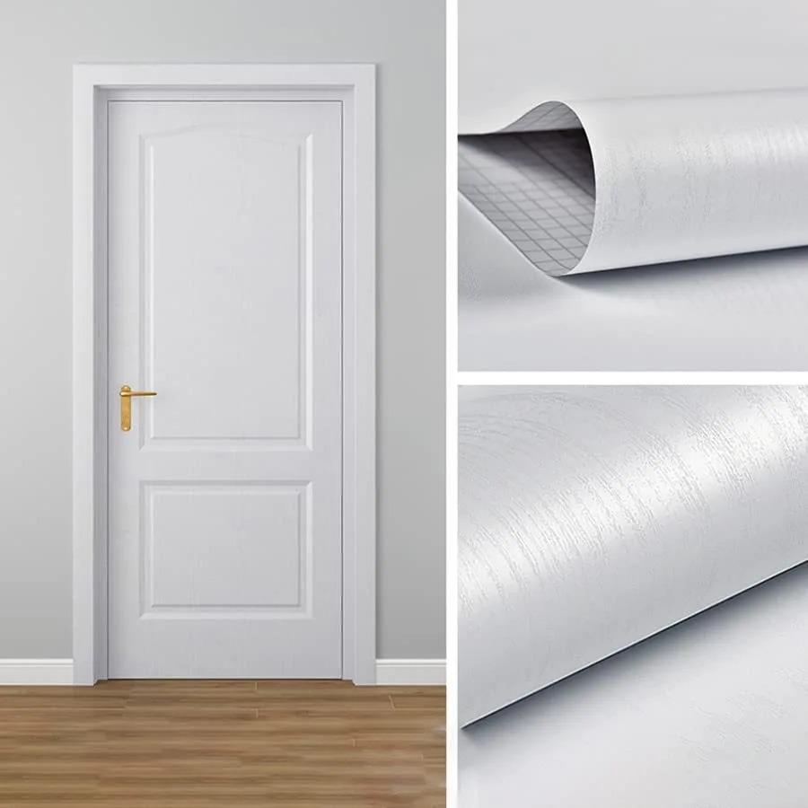 Waterproof Wall Stickers Wallpaper 45cm White And Black Wood Grain Classics Self-adhesive Living Room Home Decoration Bedroom