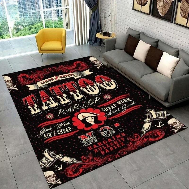 Tattoo Studio Carpet Mystic Witchcraft Gossip Carpets Girl Cartoon Printed Floor Mats Living Room Play Mat Retro Birthday Gifts