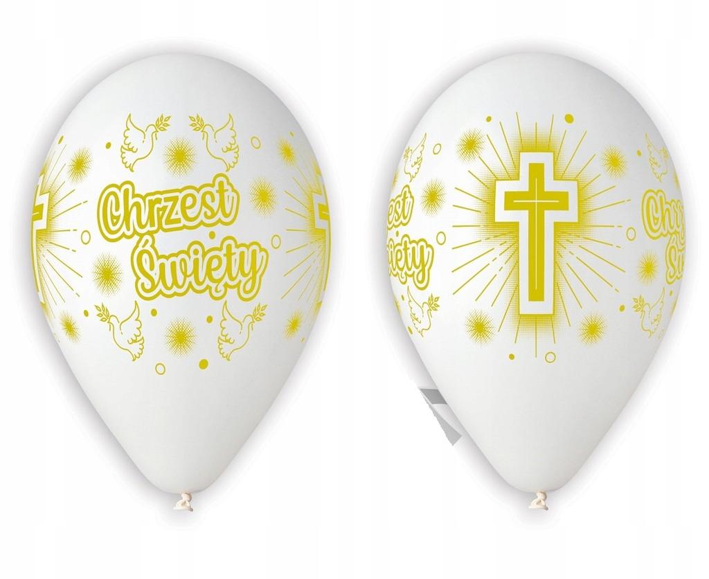 Premium Baptism Balloons, 12 Inches / 5 Pcs