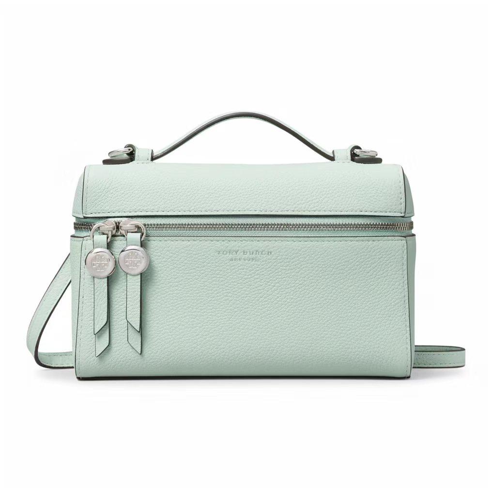 

Tory Burch Romy Double Zipper Leather Tote Bag Women Handbags Light-Green 178948-301 Basic Set (Bag+Dust Bag)