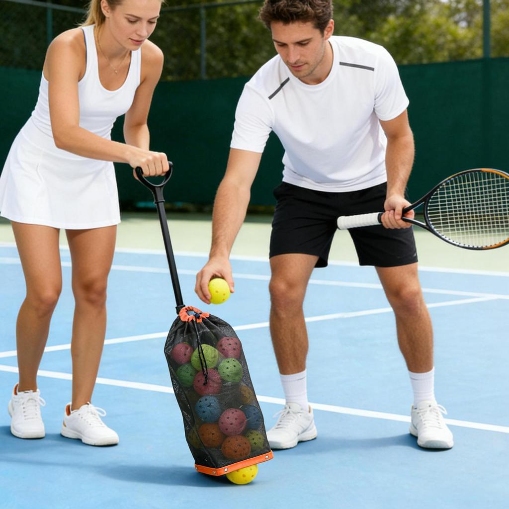 Pickle Ball Retriever Comfortable Telescopic Handle Tennis Ball Retriever Basket For Men Women Boys Girls Youth Teens Athletes