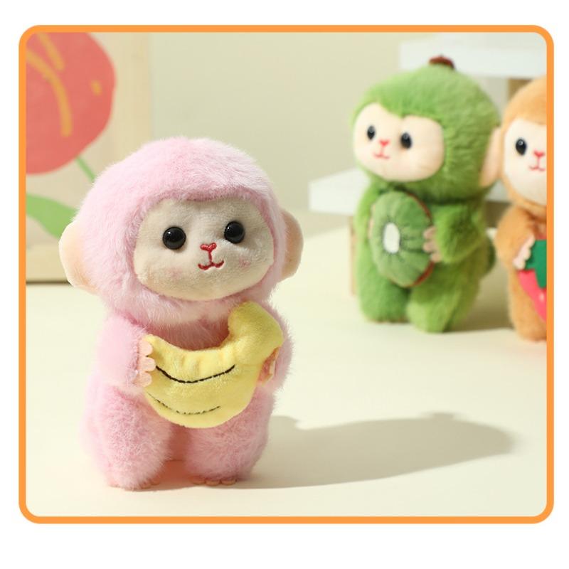 14cm Cartoon Plush Monkey Keychains Stuffed Lovely Animal Backpack Decoration Pendants Boutique Dolls Plush Toys for Kids Gifts