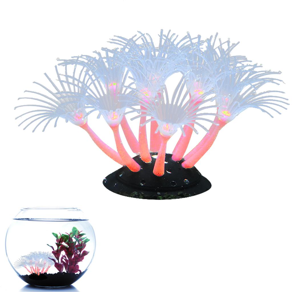 Silicone Glowing Coral Ornament Fish Tank Aquarium Artificial Plants Underwater Pets Supplies Aquatic Landscape Decorations