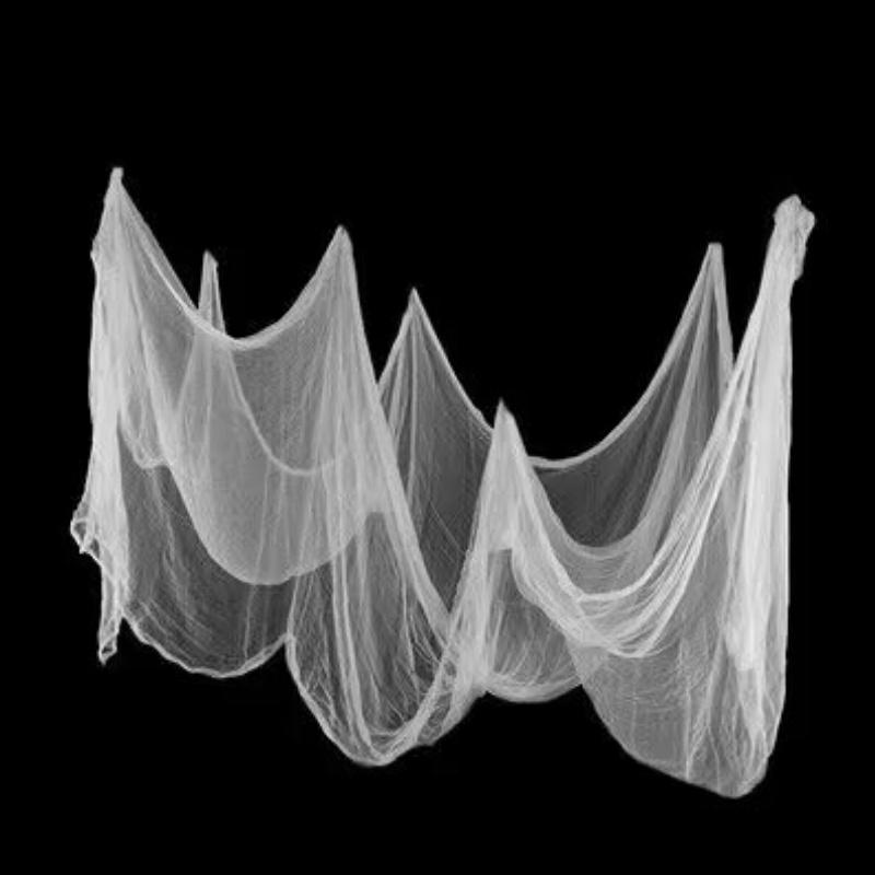 Halloween Black Gauze Horror Decor - Creepy Cloth For Haunted Houses Party Home Doorway Wall Terror Scene Setting Props